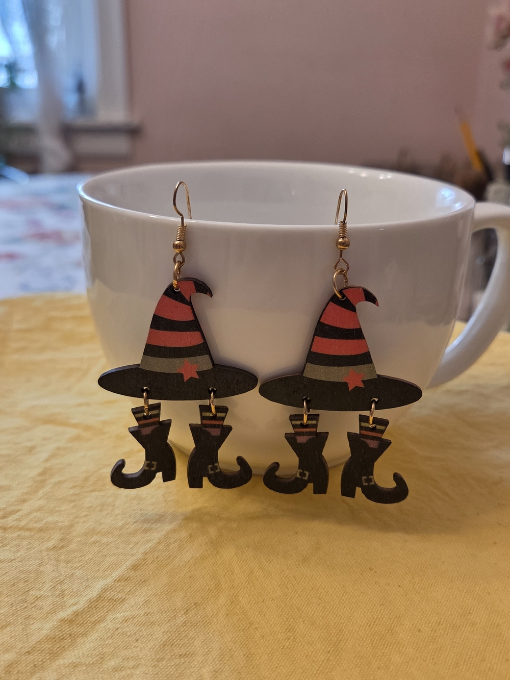 Halloween Witch Hat & Boot Dangle Earrings